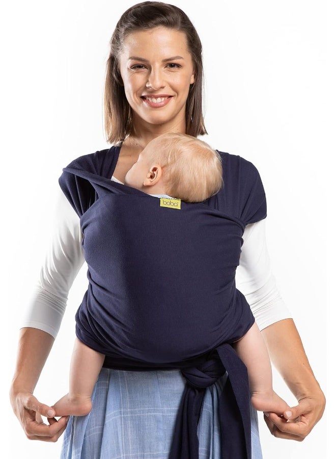 Boba Baby Wrap Carrier - Original Baby Sling Carrier for Newborns (7-35 lbs), Soft, Secure, Hands-Free & Ergonomic, Ideal for Comfortable Bonding, New Parents (Navy Blue) - Image 1